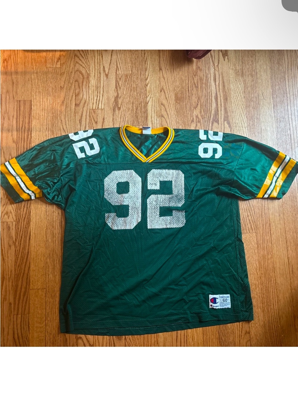 Vintage Reggie White #92 Green Bay Packers Champion Jersey Size 60 3XL